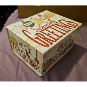 Elegant Storage Box Beach Seashells Christmas Holiday Theme 10 X 8 X 5.5”